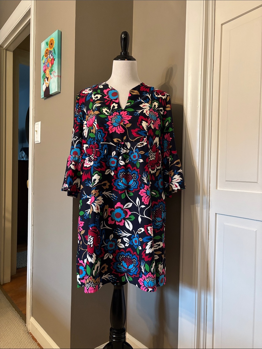Jude Connally Navy Megan Dress with Floral Blooms